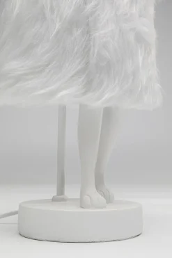 Lampa Stołowa Biała Królik Abażur Futrzasty 50 Cm*KARE Design Discount