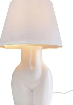 Lampa Stołowa Biała Z Abażurem Motyw Ludzkiego Ciała Ø30x48 Cm*KARE Design Clearance