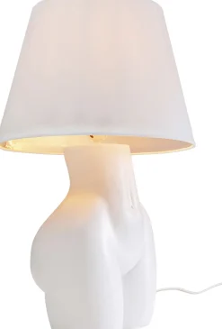Lampa Stołowa Biała Z Abażurem Motyw Ludzkiego Ciała Ø30x48 Cm*KARE Design Clearance