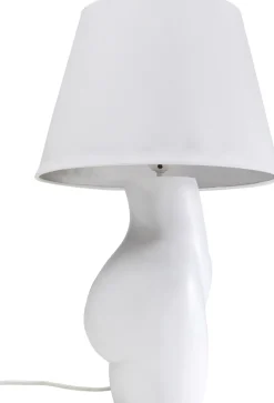 Lampa Stołowa Biała Z Abażurem Motyw Ludzkiego Ciała Ø30x48 Cm*KARE Design Clearance