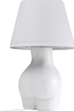 Lampa Stołowa Biała Z Abażurem Motyw Ludzkiego Ciała Ø30x48 Cm*KARE Design Clearance