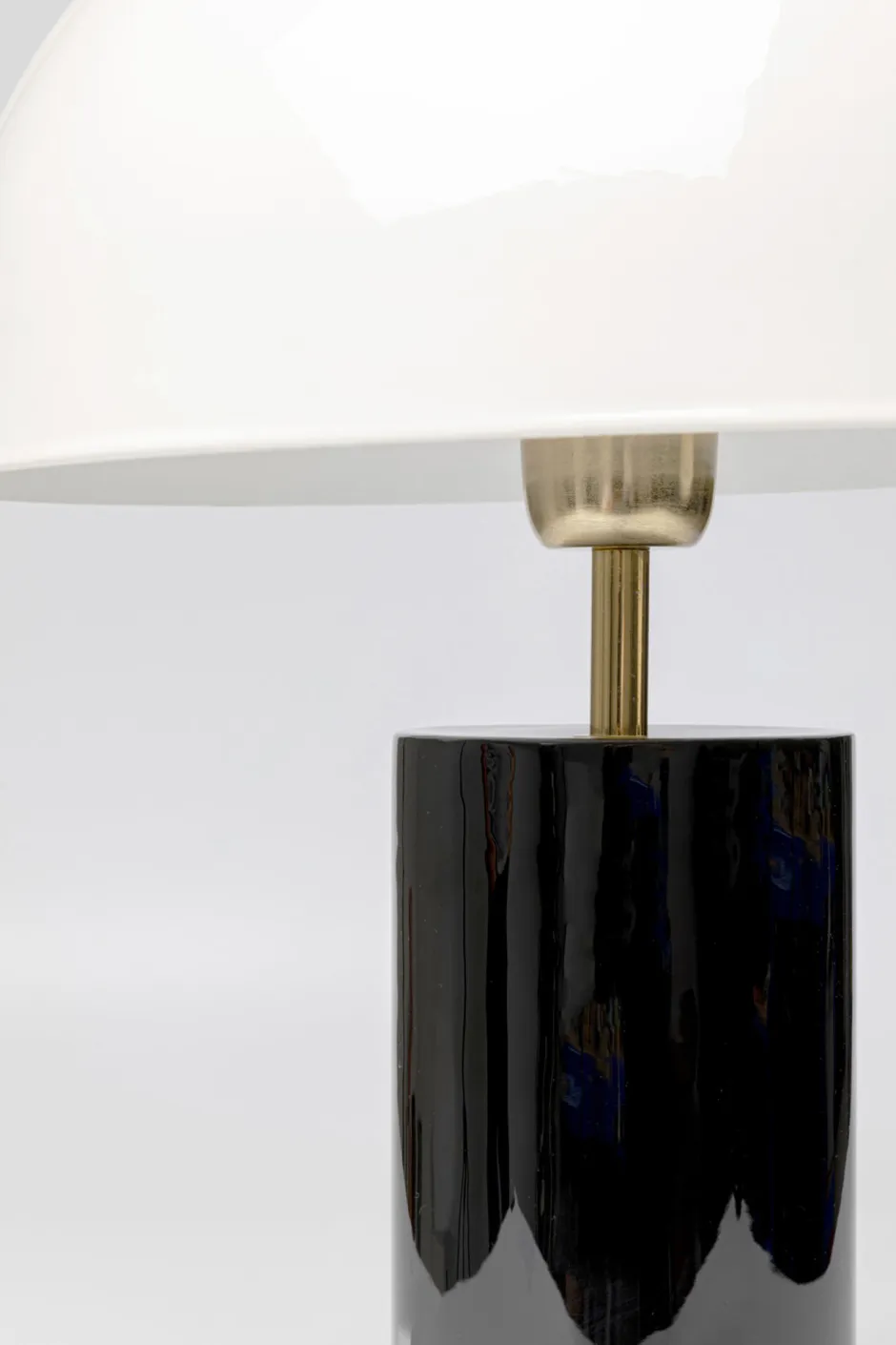 Lampa Stołowa Biało-czarna Stalowa Emaliowana 51 Cm*KARE Design New