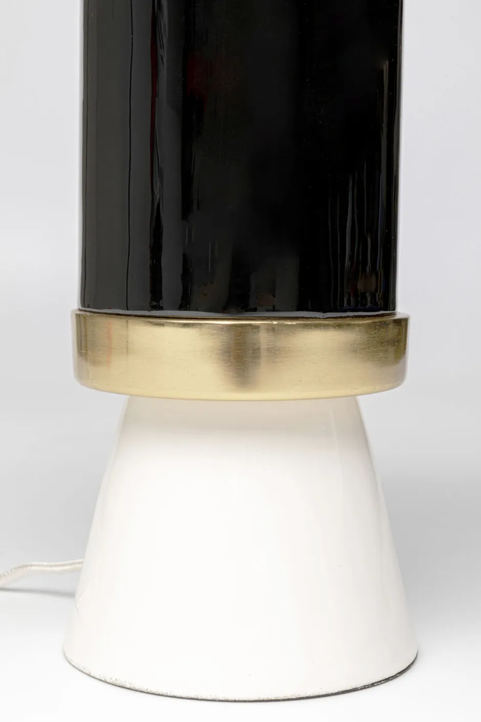 Lampa Stołowa Biało-czarna Stalowa Emaliowana 51 Cm*KARE Design New