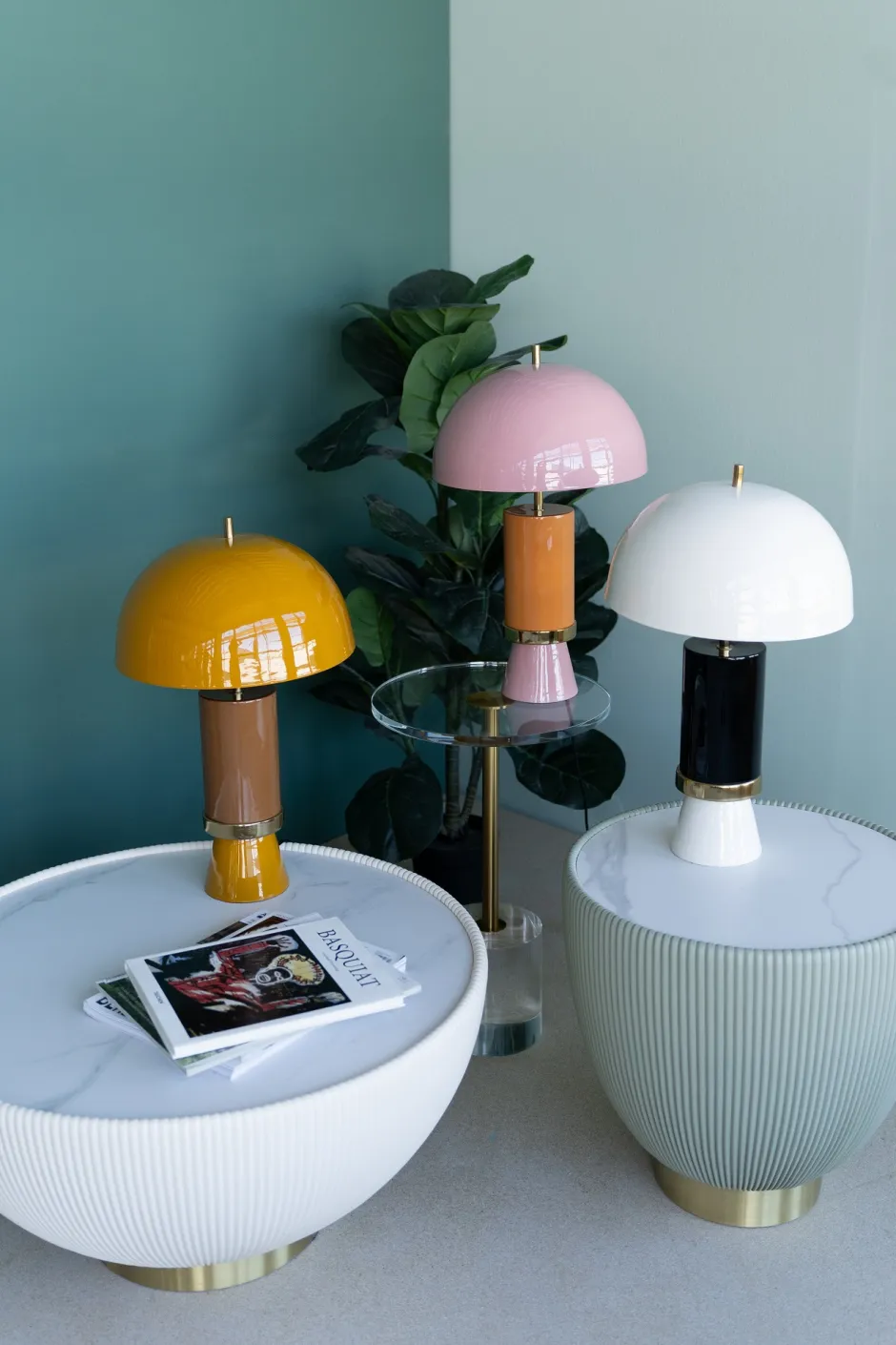 Lampa Stołowa Biało-czarna Stalowa Emaliowana 51 Cm*KARE Design New