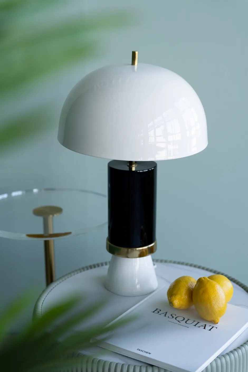 Lampa Stołowa Biało-czarna Stalowa Emaliowana 51 Cm*KARE Design New