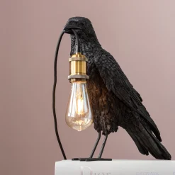 Lampa Stołowa Crow 14x34 Cm Czarna Matowa*KARE Design Clearance