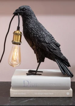 Lampa Stołowa Crow 14x34 Cm Czarna Matowa*KARE Design Clearance