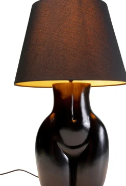 Lampa Stołowa Czarna Z Abażurem Motyw Ludzkiego Ciała Ø30x48 Cm*KARE Design Discount