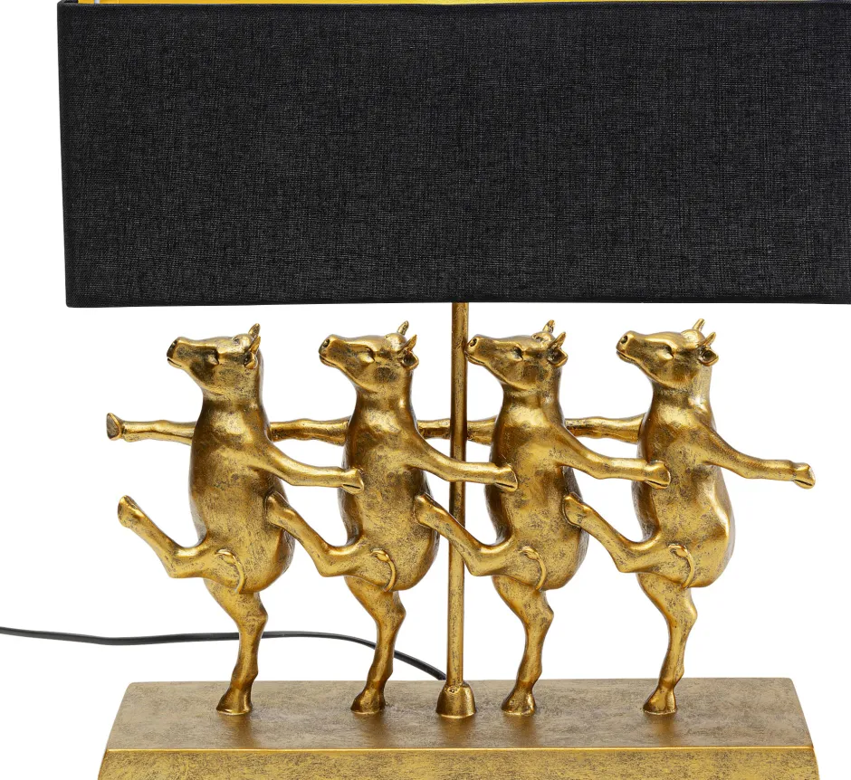 Lampa Stołowa Czarno-złota Tańczące Krowy 41x44 Cm*KARE Design Best