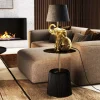 Lampa Stołowa Glamour Złoty Słonik Abażur Czarny 27x48 Cm*KARE Design Clearance