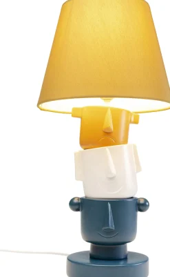 Lampa Stołowa Kolorowa Kamionka I Bawełna Motyw Twarzy Ø25x45 Cm*KARE Design Outlet