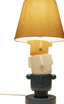 Lampa Stołowa Kolorowa Kamionka I Bawełna Motyw Twarzy Ø25x45 Cm*KARE Design Outlet