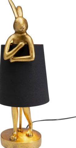 Lampa Stołowa Królik Złoty Abażur Czarny 50 Cm*KARE Design Clearance