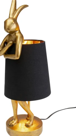 Lampa Stołowa Królik Złoty Abażur Czarny 50 Cm*KARE Design Clearance