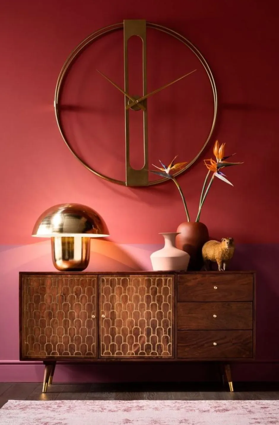 Lampa Stołowa Mushroom Ø50x44 Cm Mosiężna*KARE Design Discount