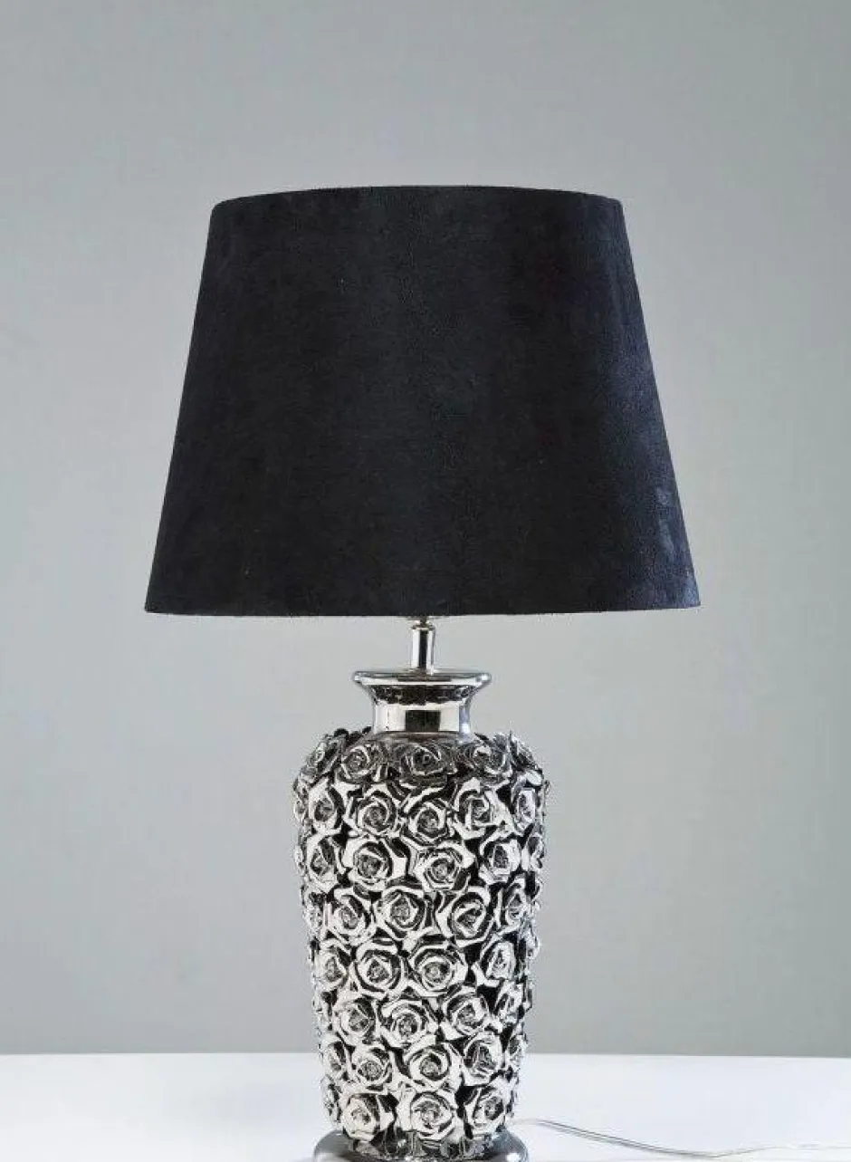 Lampa Stołowa Rose Multi 33x56 Cm Czarno-srebrna*KARE Design Discount