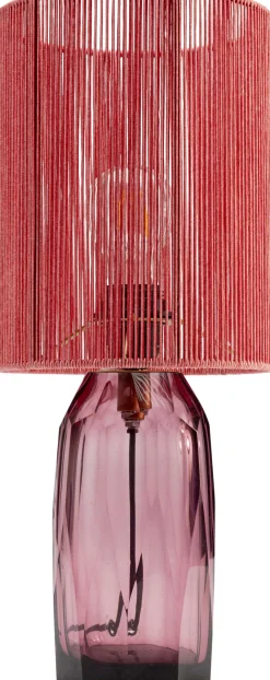 Lampa Stołowa Różowa Szkło I Tkanina 42 Cm*KARE Design New