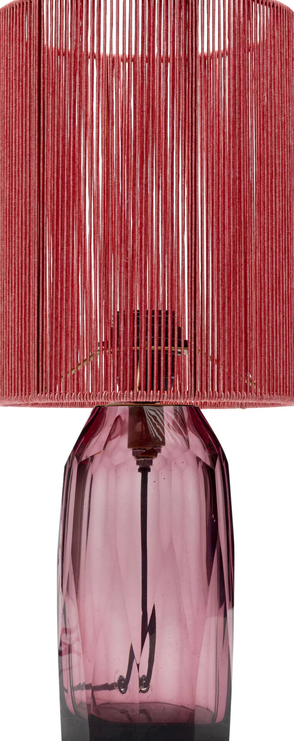 Lampa Stołowa Różowa Szkło I Tkanina 42 Cm*KARE Design New