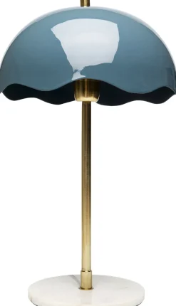 Lampa Stołowa Stal I Marmur Klosz Niebieski Ø30x50 Cm*KARE Design Clearance