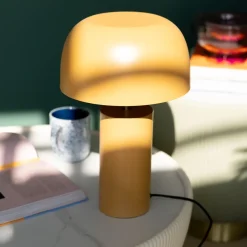Lampa Stołowa Stalowa W Kolorze Curry Ø25x38 Cm*KARE Design Clearance
