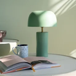 Lampa Stołowa Stalowa W Kolorze Miętowym Ø25x38 Cm*KARE Design Hot