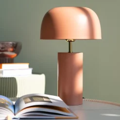 Lampa Stołowa Stalowa W Kolorze Terakota Ø25x38 Cm*KARE Design Outlet