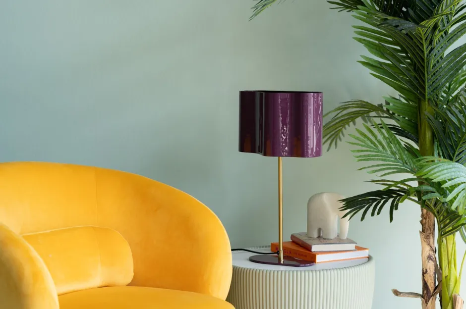 Lampa Stołowa Stalowa W Kolorze Fioletowym 49 Cm*KARE Design Best