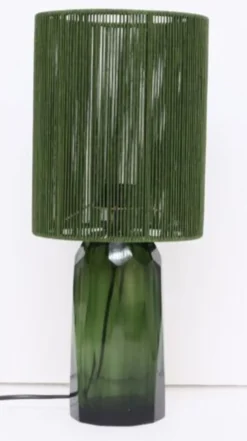 Lampa Stołowa Zielona Szkło I Tkanina 42 Cm*KARE Design Hot