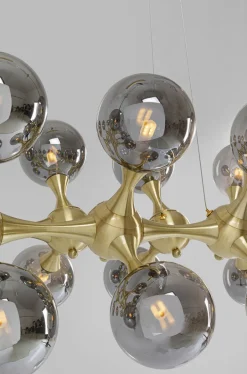 Lampa Wisząca Atomic Balls 140 Cm Złota - Klosze Przydymione*KARE Design