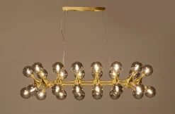 Lampa Wisząca Atomic Balls 140 Cm Złota - Klosze Przydymione*KARE Design