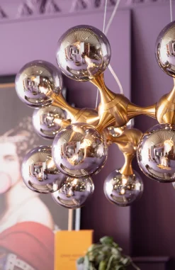 Lampa Wisząca Atomic Balls 74x130 Cm Złota - Klosze Szklane Przydymione*KARE Design Online