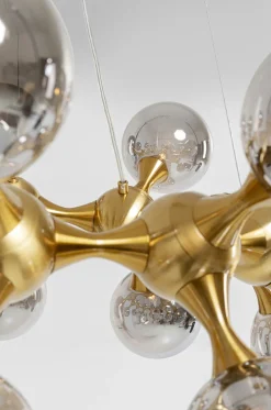 Lampa Wisząca Atomic Balls 74x130 Cm Złota - Klosze Szklane Przydymione*KARE Design Online