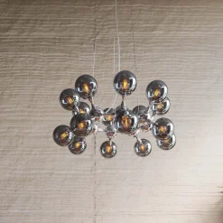 Lampa Wisząca Atomic 74 Cm Srebrna - Klosze Szklane*KARE Design Clearance