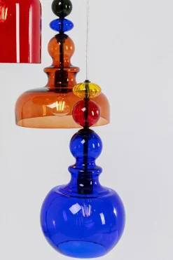 Lampa Wisząca Awangardowa Klosze Szklane Kolorowe Ø48x140 Cm*KARE Design Outlet