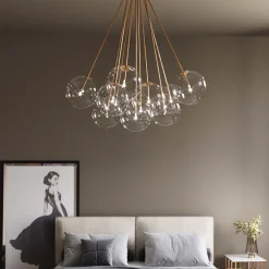 Lampa Wisząca Ballooning 66x95 Cm Złota - Klosze Transparentne*KARE Design Best