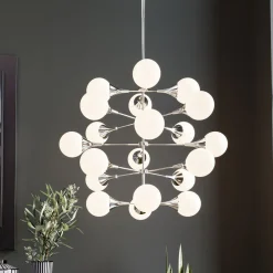 Lampa Wisząca Bulb Fiction 20L Ø102 Cm Srebrna*KARE Design