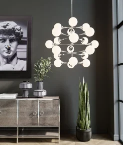 Lampa Wisząca Bulb Fiction 20L Ø102 Cm Srebrna*KARE Design