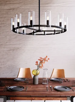 Lampa Wisząca Candel Crown Ø99 Cm Czarna - Klosze Szklane*KARE Design Sale