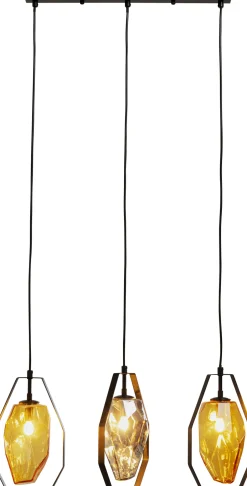 Lampa Wisząca Czarna Klosze Szklane 3xG9 67 Cm*KARE Design Outlet
