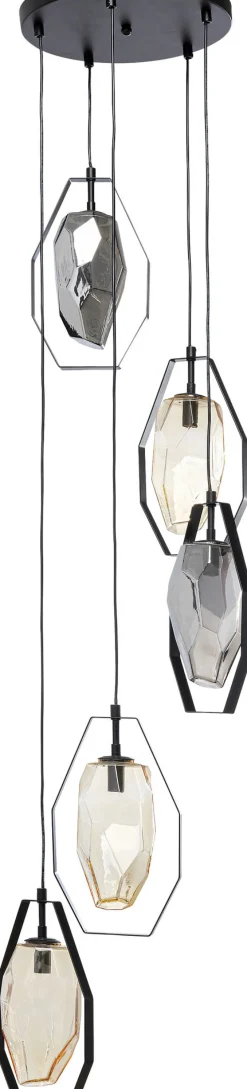 Lampa Wisząca Czarna Klosze Szklane 5xG9 Ø42 Cm*KARE Design Discount
