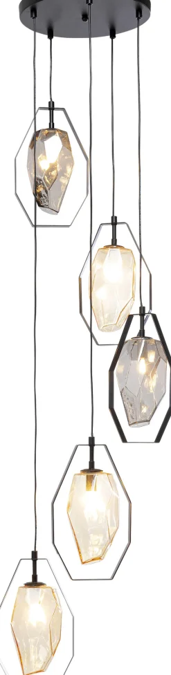 Lampa Wisząca Czarna Klosze Szklane 5xG9 Ø42 Cm*KARE Design Discount