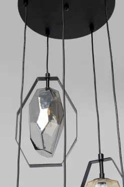 Lampa Wisząca Czarna Klosze Szklane 5xG9 Ø42 Cm*KARE Design Discount
