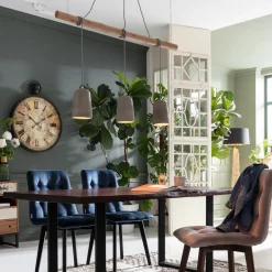 Lampa Wisząca Dining 120x120 Cm Szaro-drewniana*KARE Design Discount
