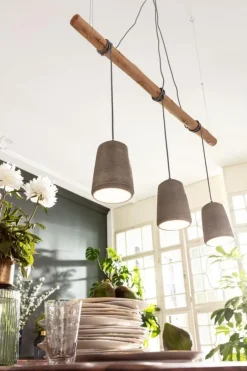 Lampa Wisząca Dining 120x120 Cm Szaro-drewniana*KARE Design Discount