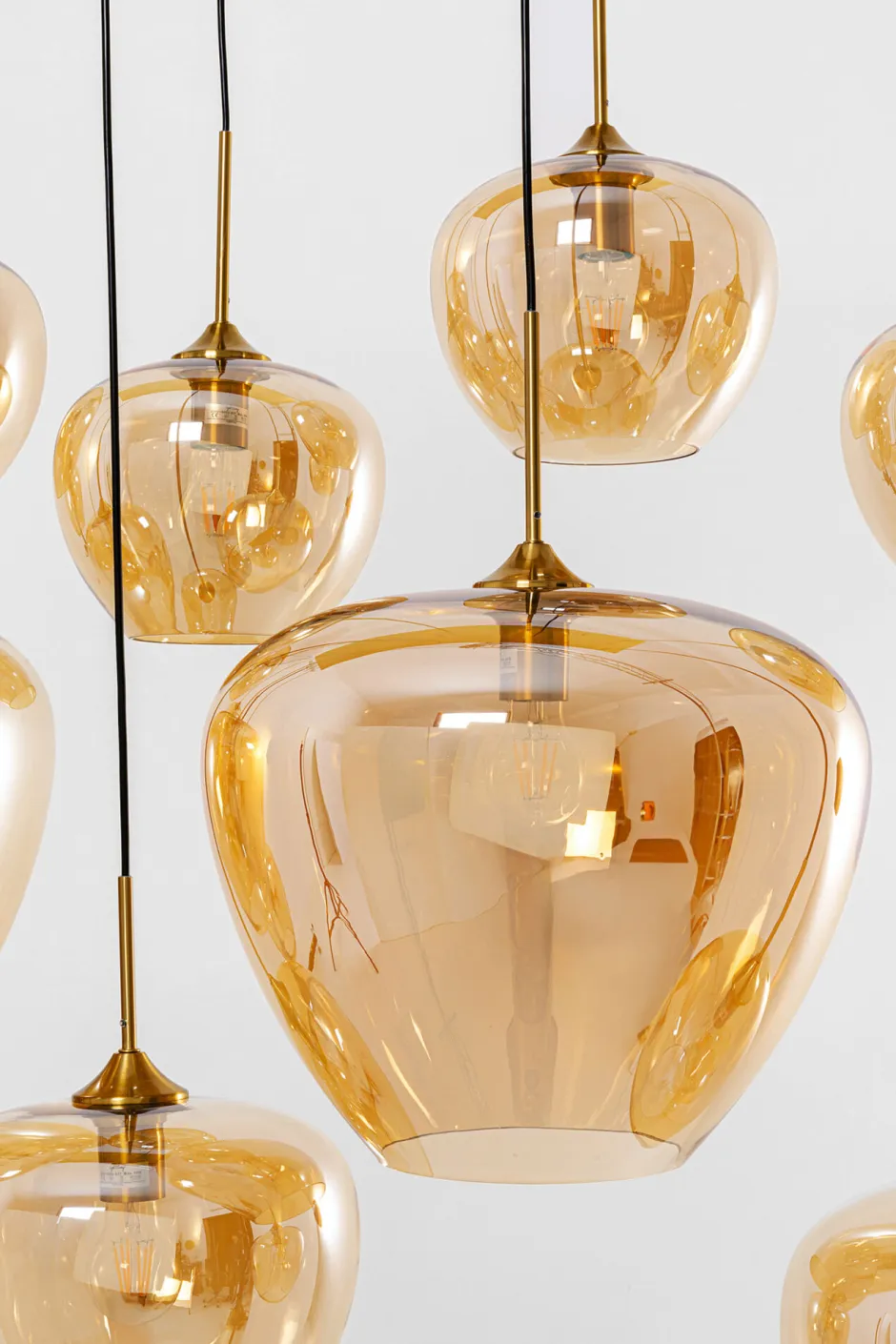 Lampa Wisząca Do Salonu Klosze Bursztynowe Szklane 110x160 Cm*KARE Design Hot