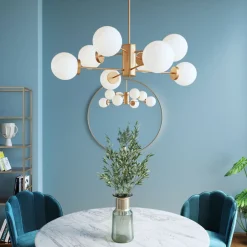 Lampa Wisząca Heavenly Ø98 Cm Złota - Klosze Białe*KARE Design Clearance