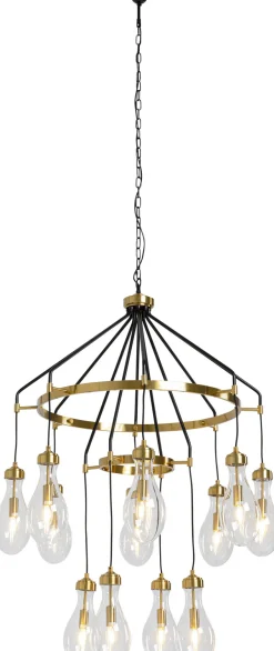 Lampa Wisząca Highlight 12L Ø97 Cm Czarno-złota - Klosze Transparentne*KARE Design