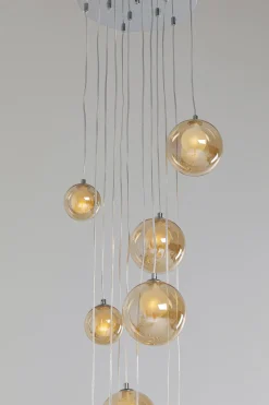 Lampa Wisząca Klosze Szklane Bursztynowe 12xG9 200 Cm*KARE Design New