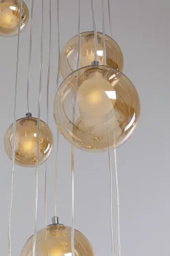 Lampa Wisząca Klosze Szklane Bursztynowe 12xG9 200 Cm*KARE Design New