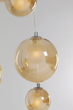 Lampa Wisząca Klosze Szklane Bursztynowe 12xG9 200 Cm*KARE Design New